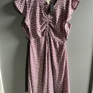 MONTCEU Dusty Rose Floral Ruched mini Dress